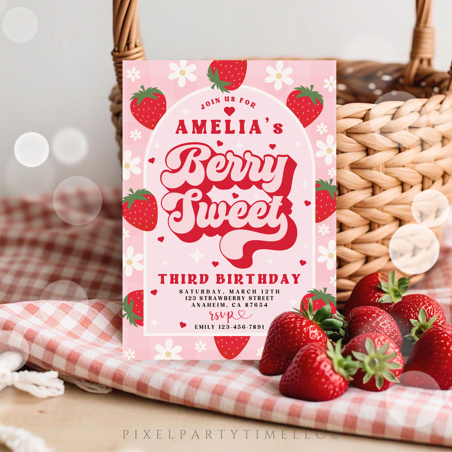 Berry Sweet Birthday Party Invitation