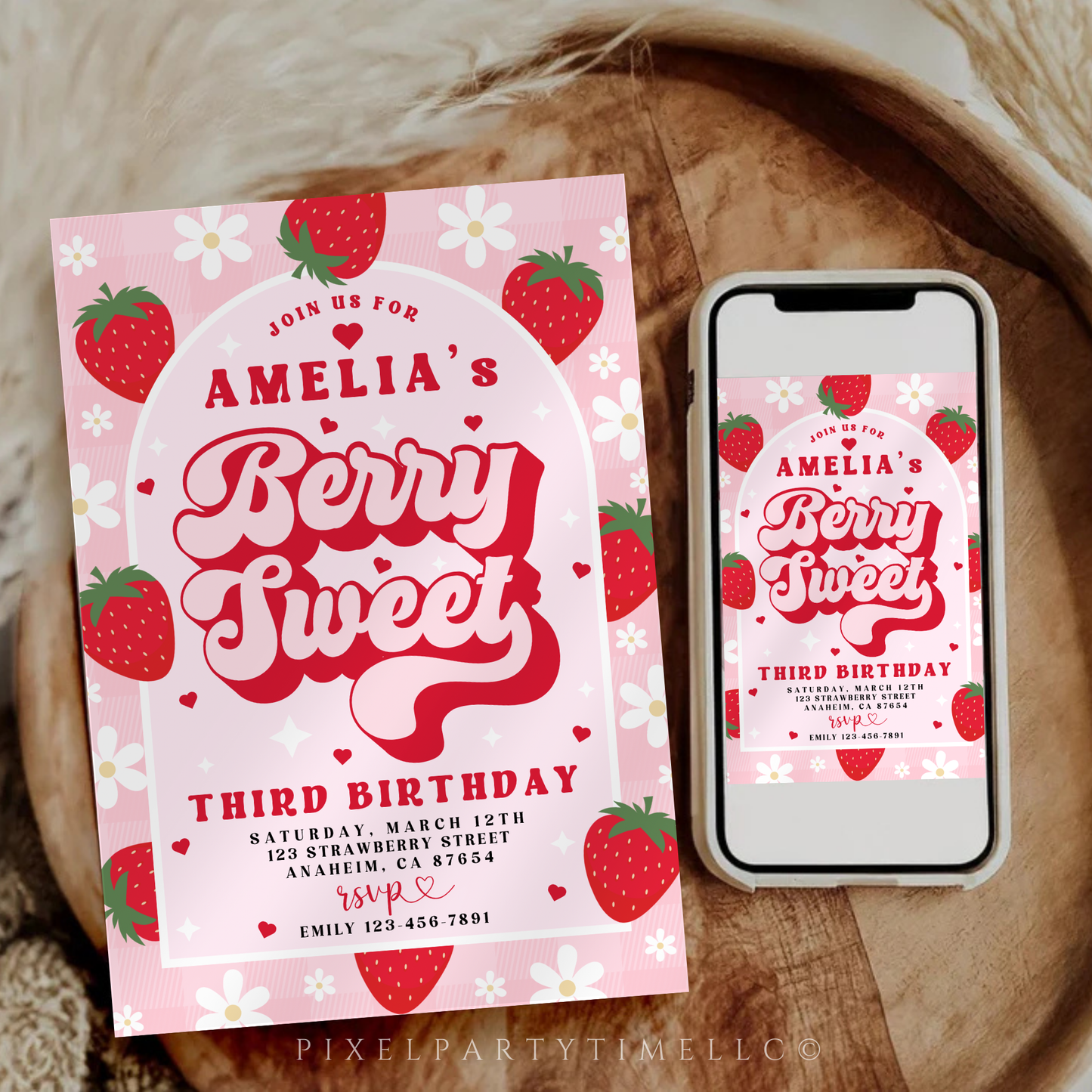 Berry Sweet Birthday Party Invitation