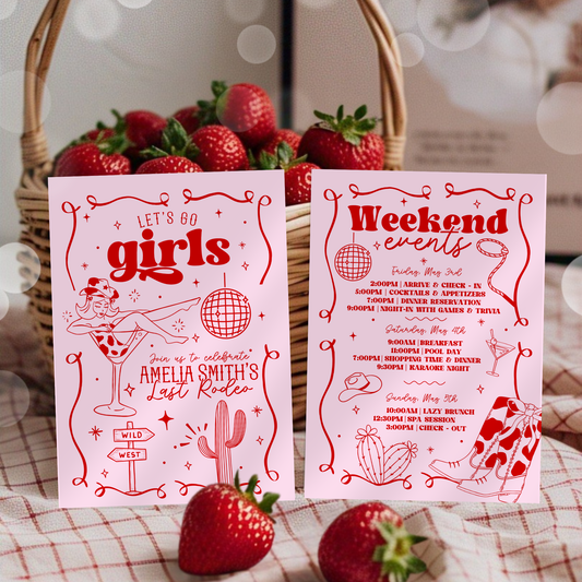 Disco Cowgirl Bachelorette Party Invitation