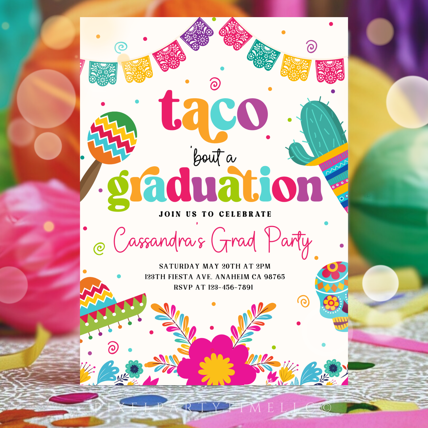 Taco Bout Graduation Party Invitation