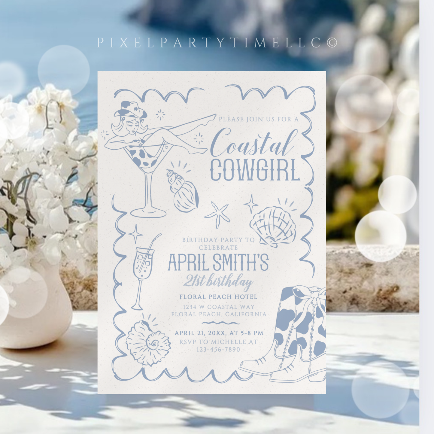 Coastal Cowgirl Invitation