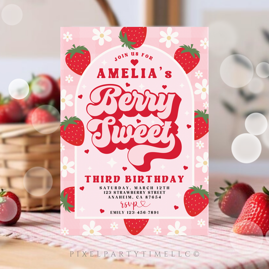 Berry Sweet Birthday Party Invitation