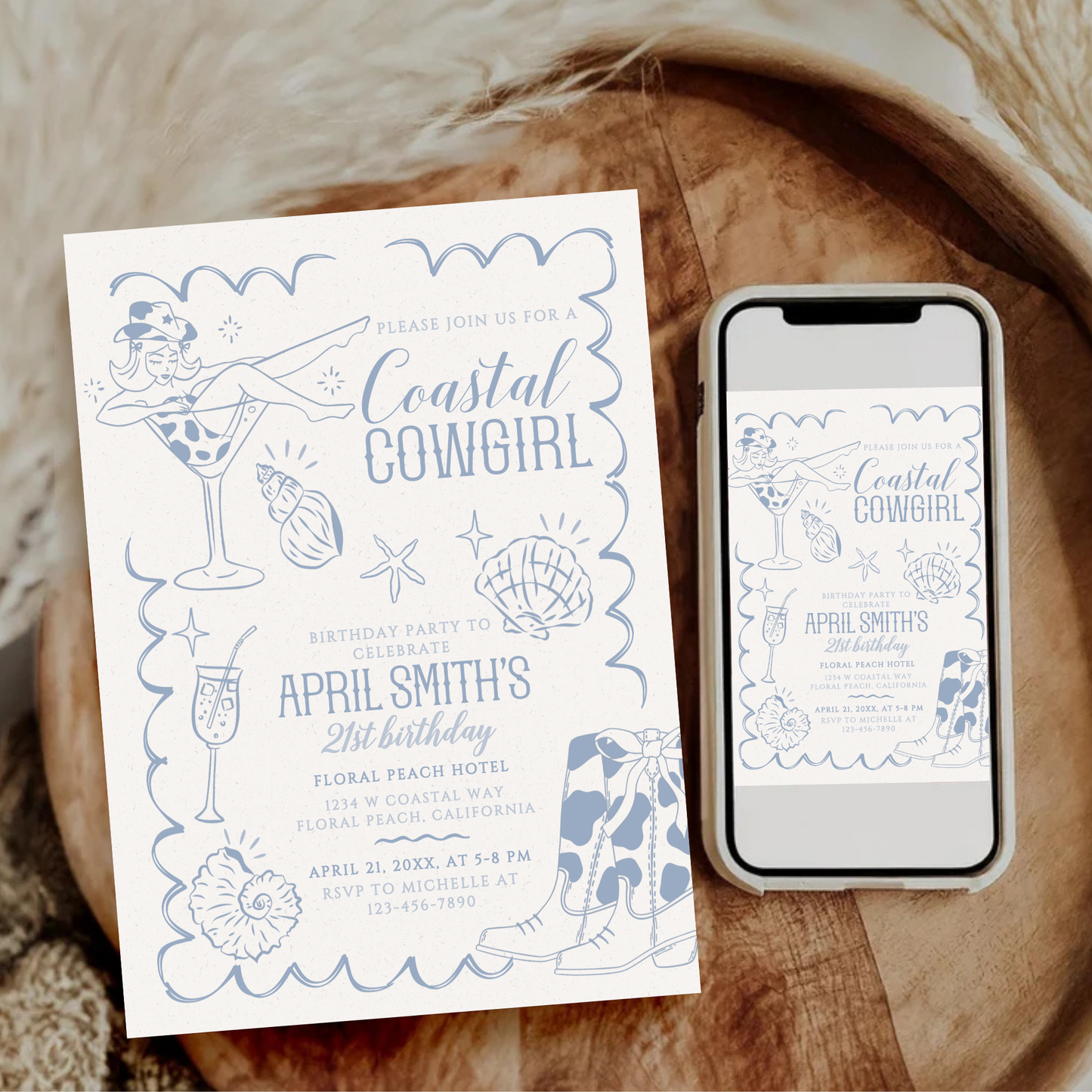 Coastal Cowgirl Invitation