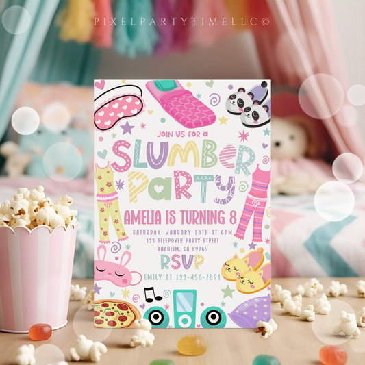 Slumber Party Birthday Invitation